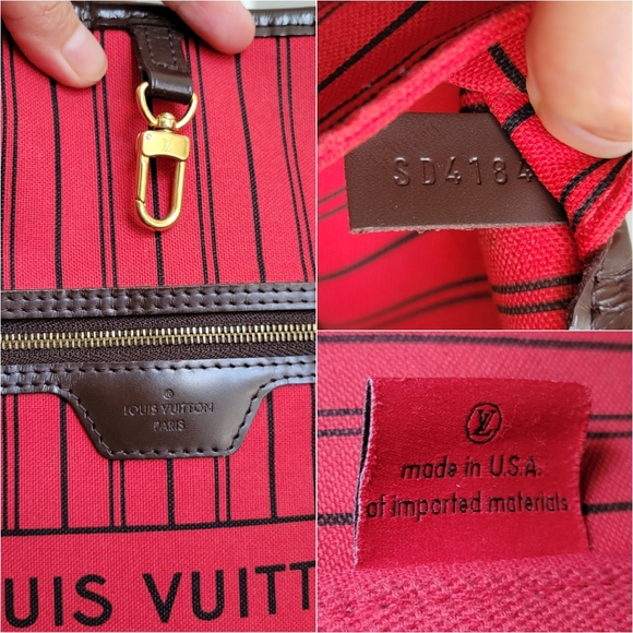 💕CLASSIC Tote Bag Louis Vuitton Neverfull GM Damier Ebene - Picture 10 of 16